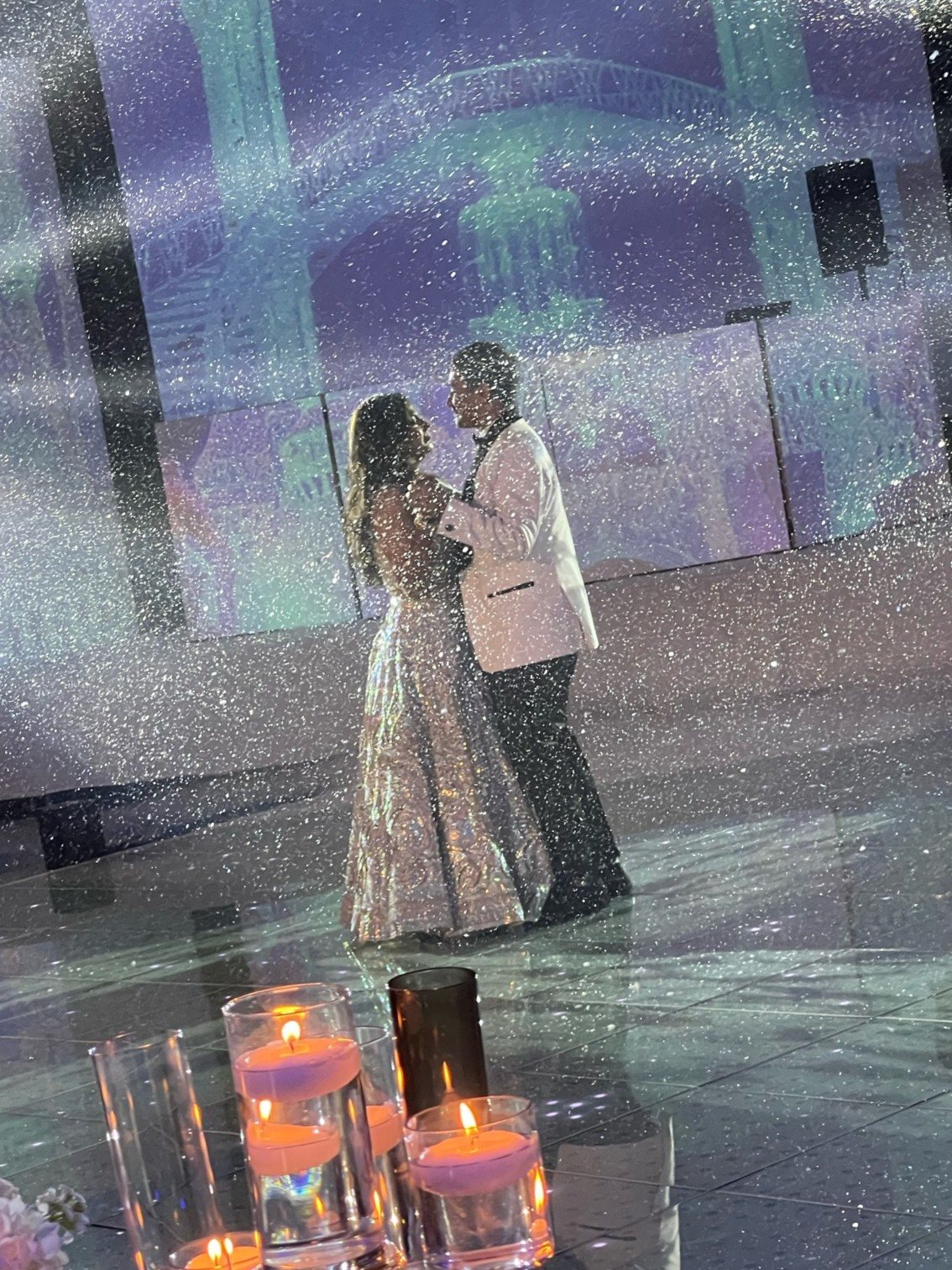 Snow machine effect at a REVEL event