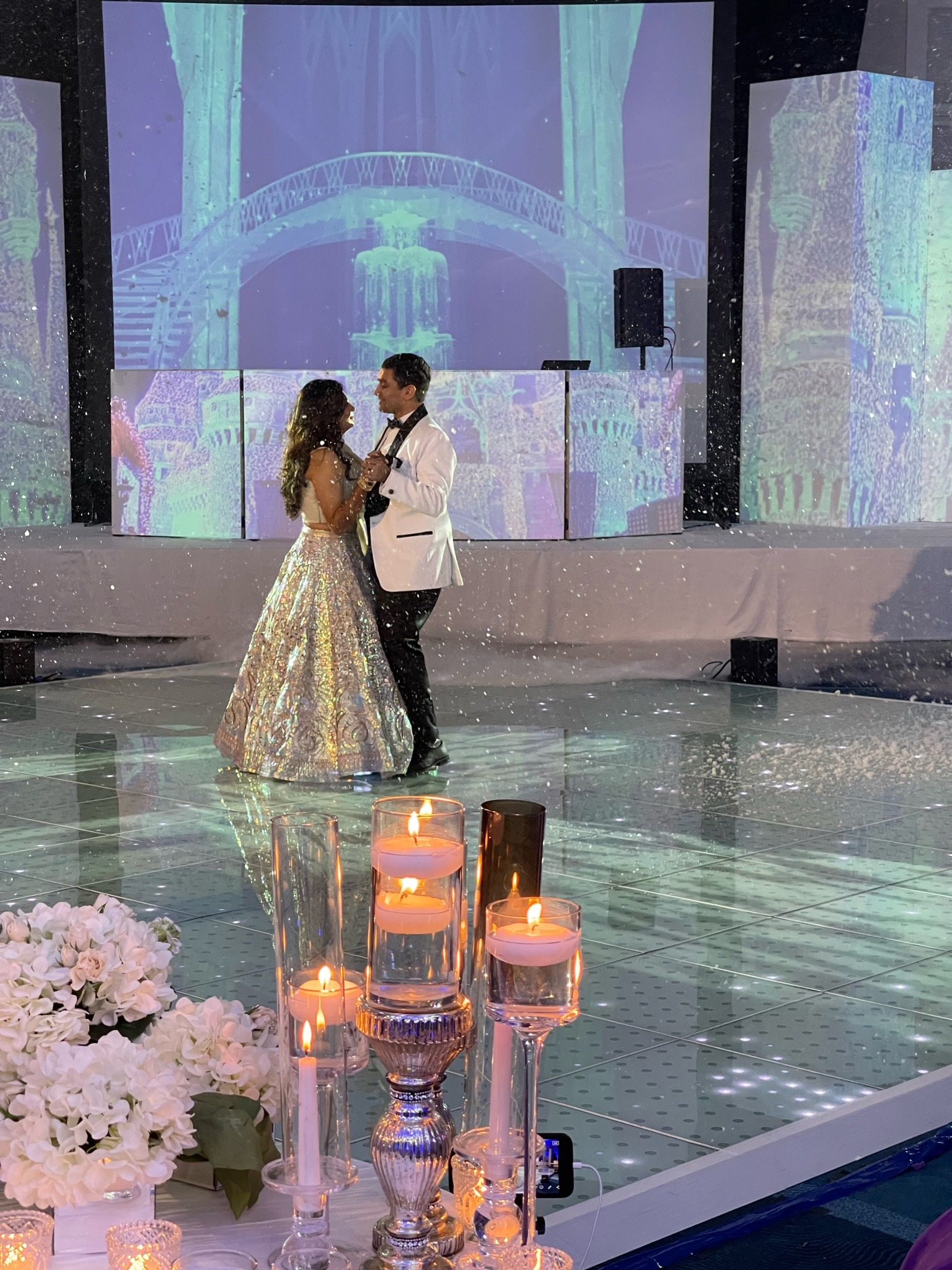 REVEL wedding reception, couple dancing